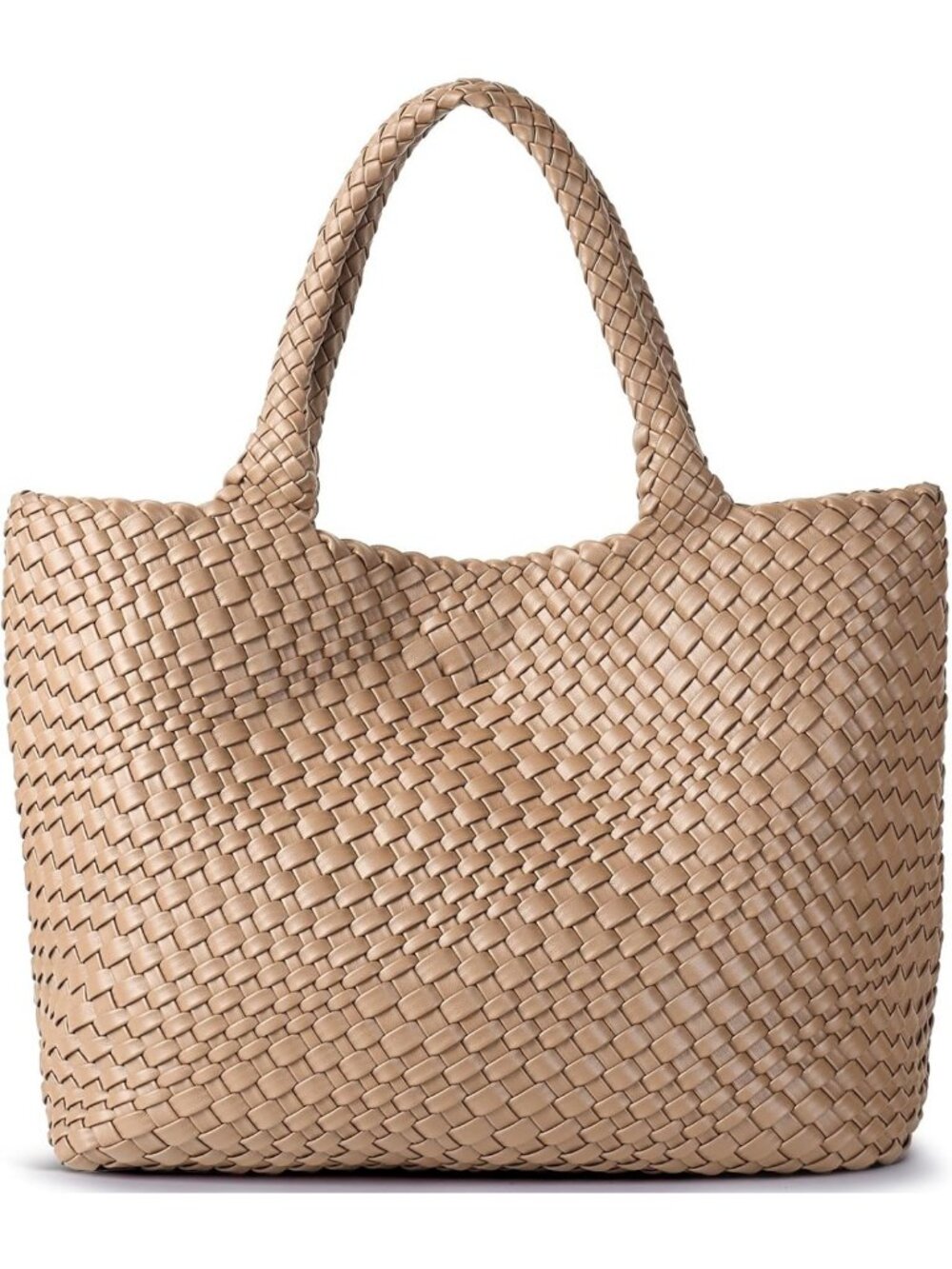 Stylish Woven Tote Bag for Women | Soft Vegan Leather | Large Shoulder Bag